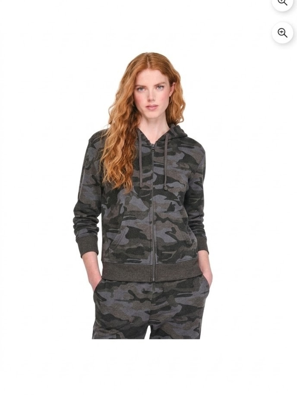 George Women's Gray Camo Zip Hoodie